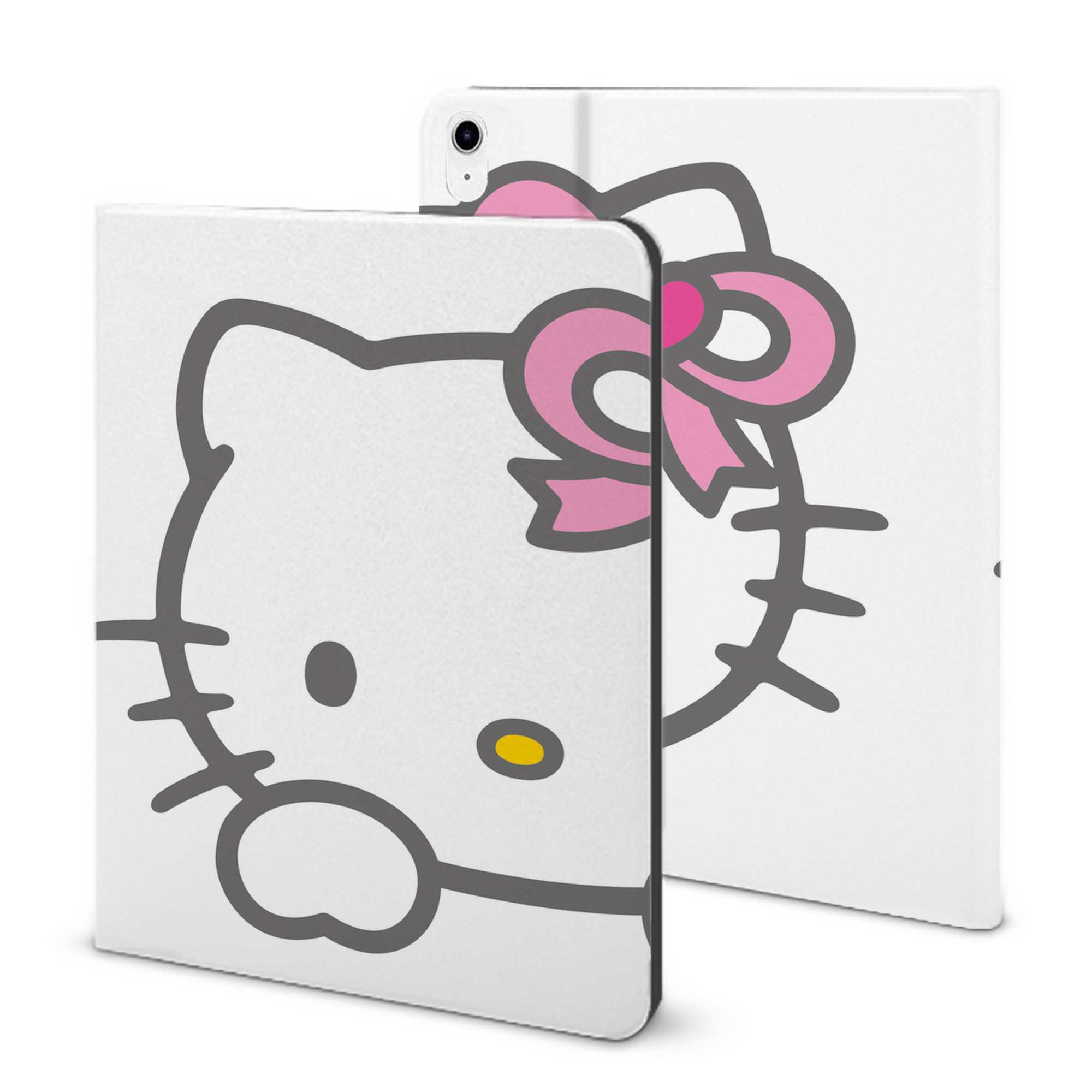 （画像用） Hello Kitty ハローキティ IPad ケース ブック型 PUレザー TPU 耐衝撃 軽量 薄型 ペン収納なし 全面保護 IPad 各モデル対応
